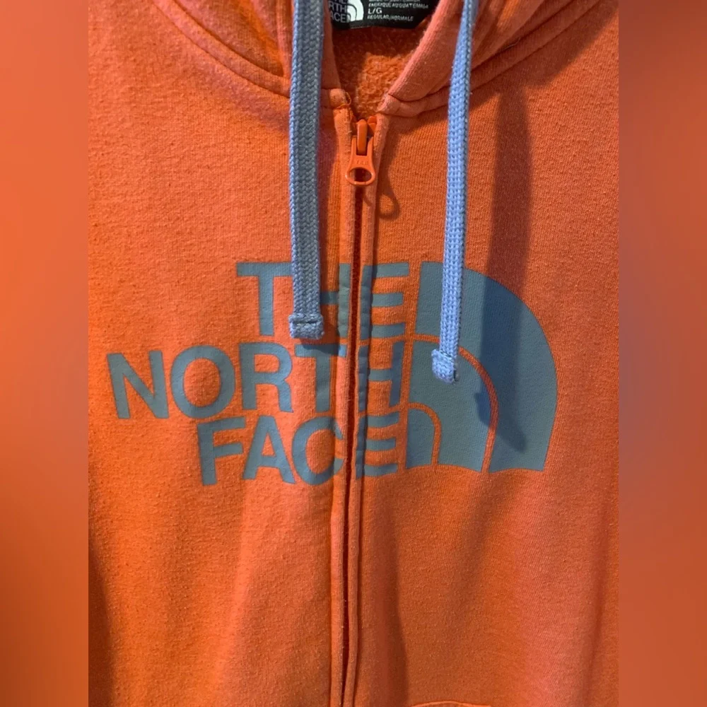 The North Face orange Red Full Zip Hoodie large gorpcore athletic leisure street